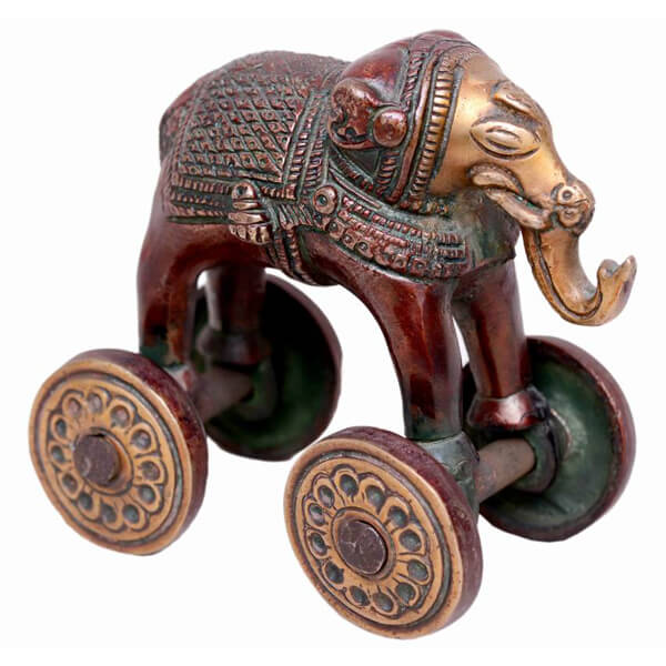 Metal Bronze Elephant Statue-3.5 inch