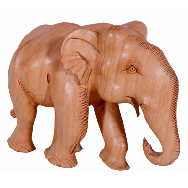 Teak-Wood Natural Color Elephant sculpture-6 inch