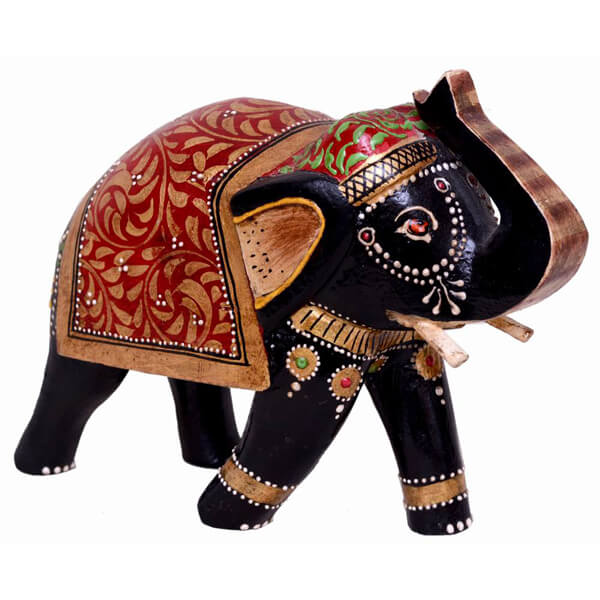 Teak-Wood Black Elephant sculpture-6 inch