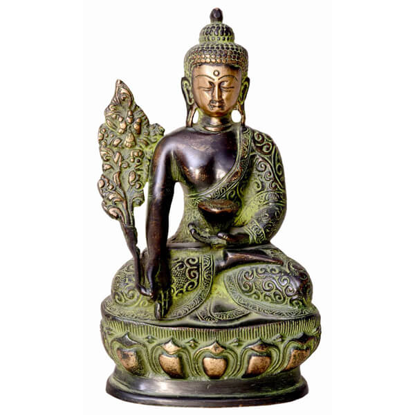 Antique Metal Budha Statue (Green)