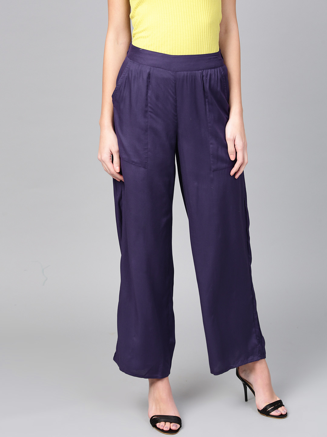 Blue Cotton Palazzo Pant-34286