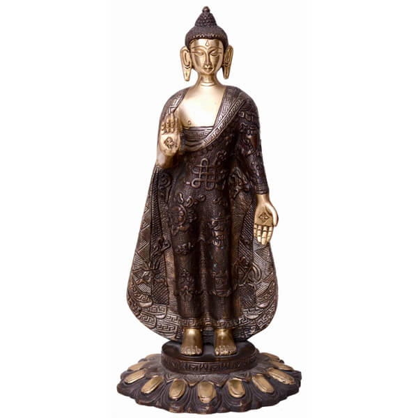 Bronze standing buddha Sclupture