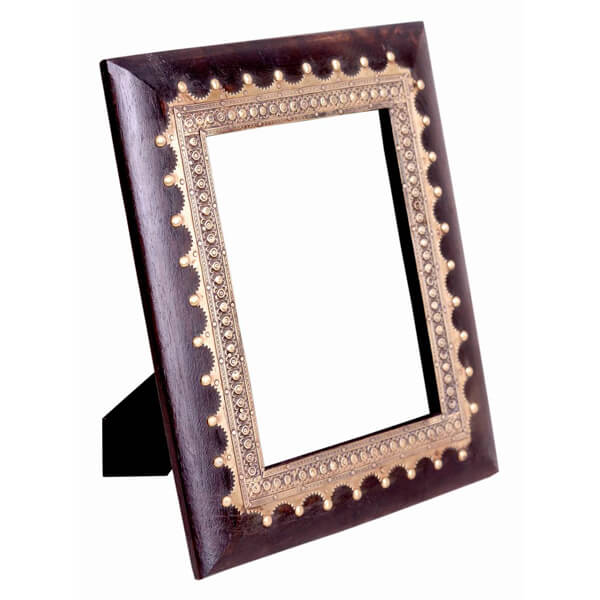 Dark Brown White Wood Photo Frame