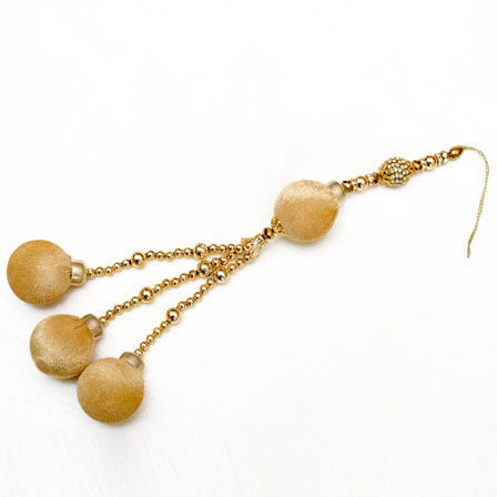 Decorative Golden Latkans with Gold Pom Pom and Hanging Beaded-0047