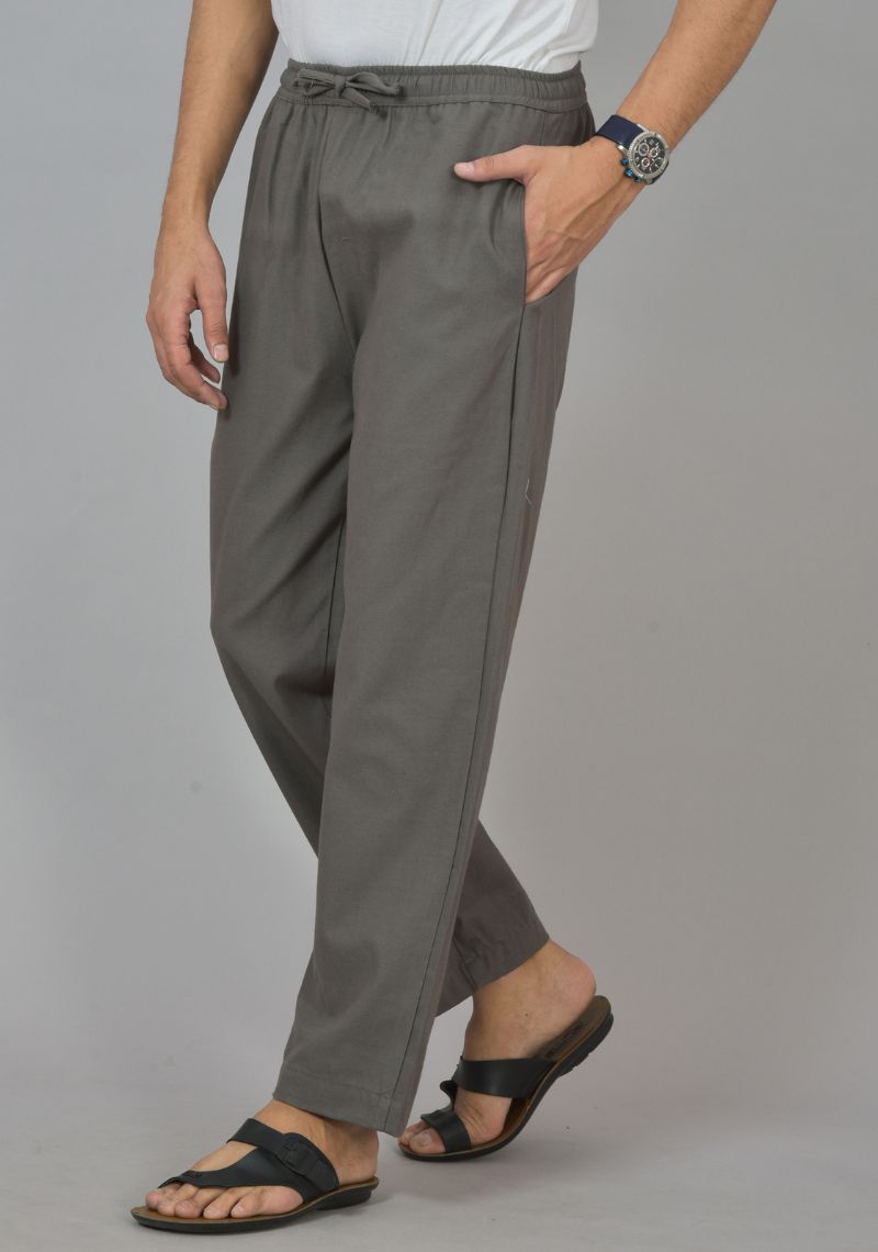 Gray Cotton Twill Men Pant-48270