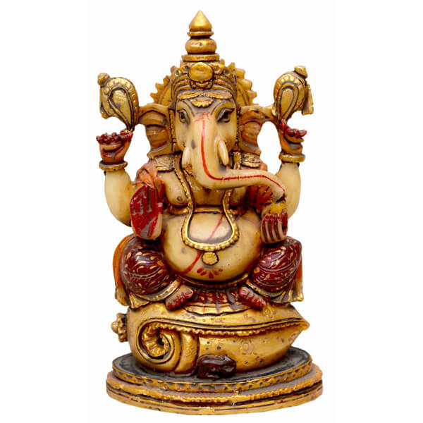Haindpainted White ganpati