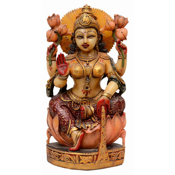 Hand painted Saraswati Devi Statue