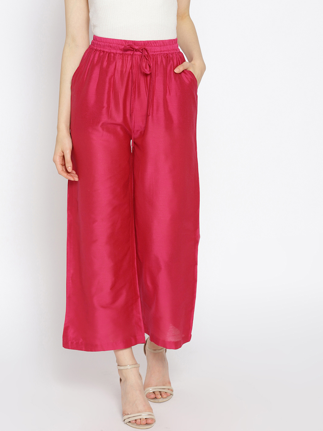 Magenta Pink Cotton Palazzo Pant-34304