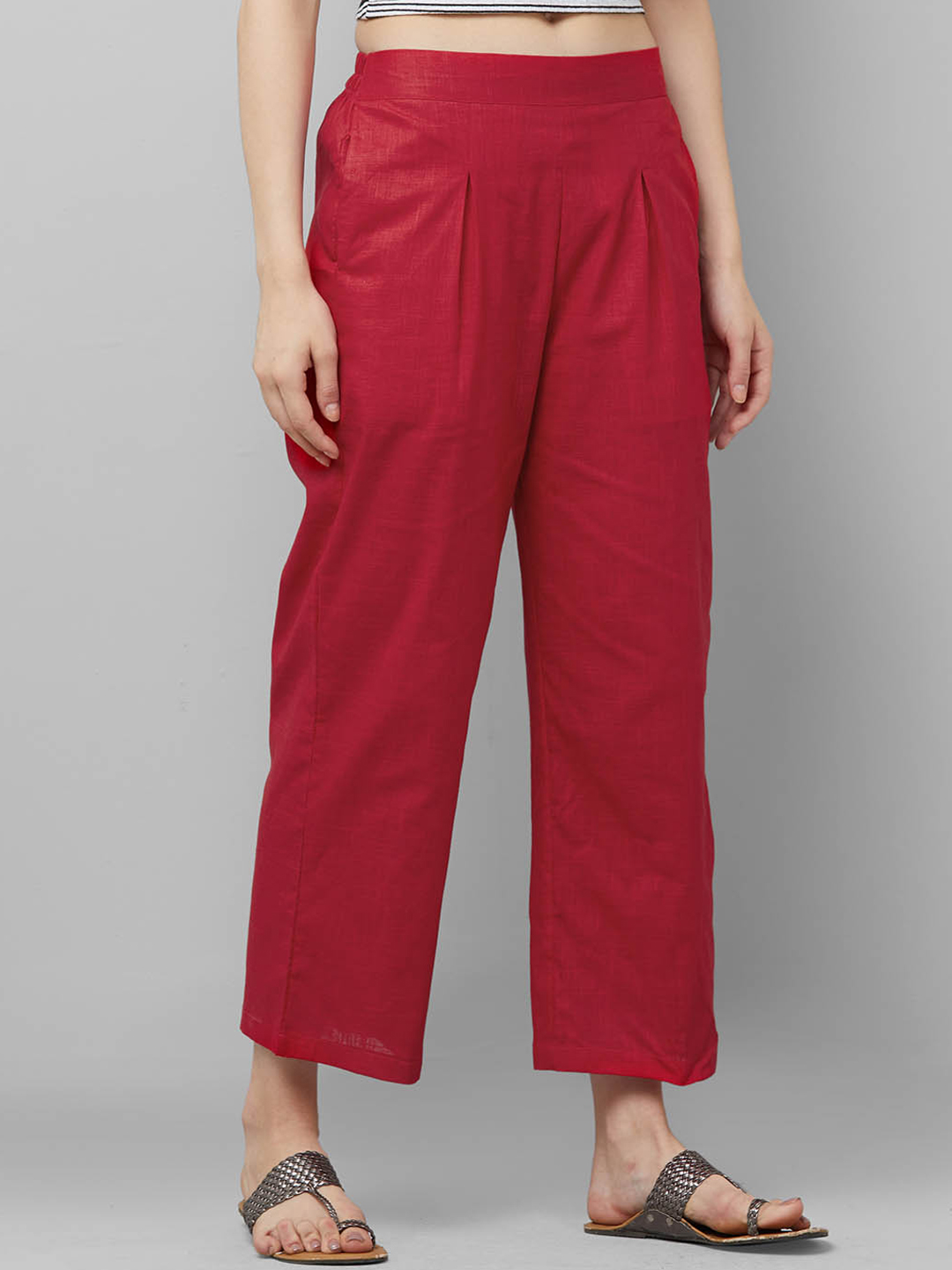 Maroon Cotton Palazzo Pant-34284