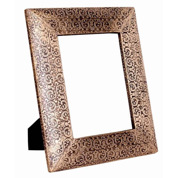Metalic Brown White Wood Photo Frame
