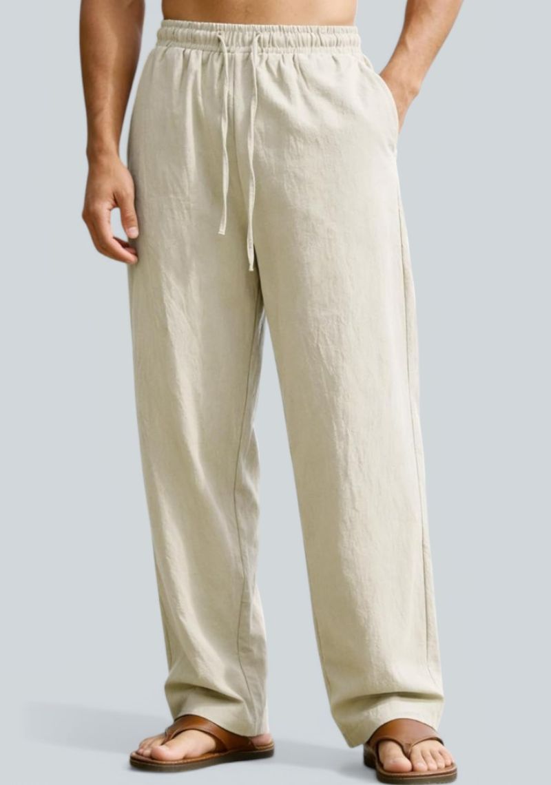 Off White Premium Linen Men Pant - Image 1