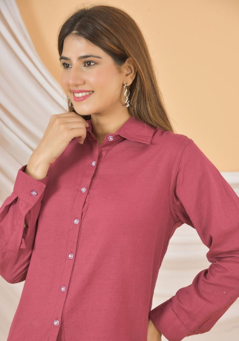 Pink Airy-Linen Shirt-49160