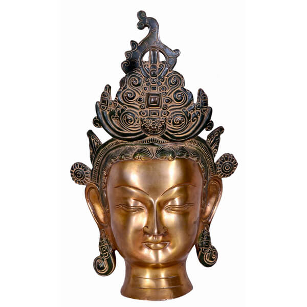 Shining Buddha head statue