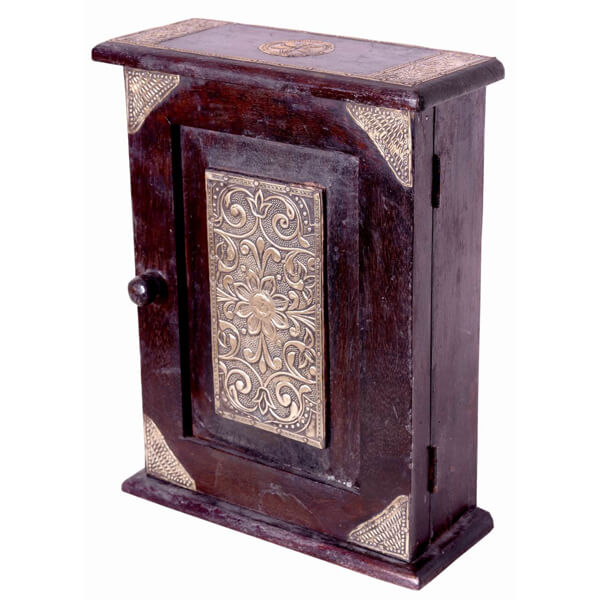 Classic Ceramic Hand Painted Set of 3 Drawers With Wooden Finish