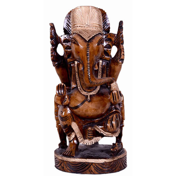 Teak wood Ganesha Statue