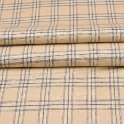 Wool Blazer Fabric (2 Meter)-Beige Black Checks-90737