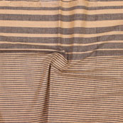 Beige Black Striped Handloom Cotton Fabric-40713