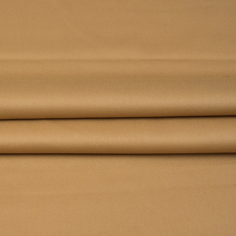 Beige Solid Tweed Wool Fabric-90454