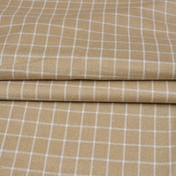Beige White Twill Cotton Handloom Fabric-90404