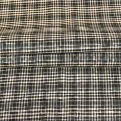 Black Beige Checks Tweed Wool Fabric-90771