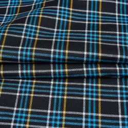 Black Blue and White Twill Cotton Handloom Fabric-90408