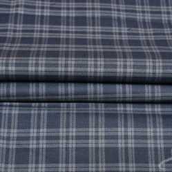 Black Gray Checks Tweed Wool Fabric-90773