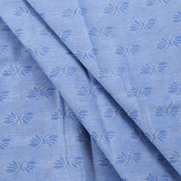 Blue Flower Design Cotton Handloom Jacquard Fabric-40132