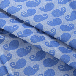 Blue Paisley Design Cotton Handloom Jacquard Fabric-40134