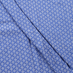 Blue Square Design Cotton Handloom Jacquard Fabric-40131
