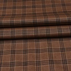 Wool Blazer Fabric (2 Meter)-Brown Black Checks-90731