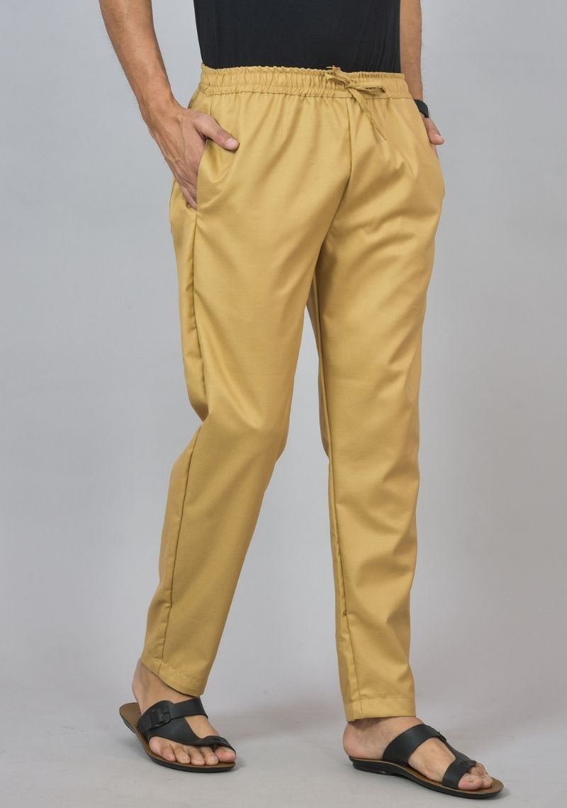 Camel Lycra Casual Men Pant-47837