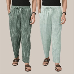 Combo of 2 Cotton Men Handloom Pant Gray and Light Gray-40100