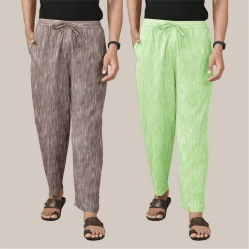 Combo of 2 Cotton Men Handloom Pant Maroon and Parrot Green-40030