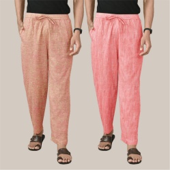 Combo of 2 Cotton Men Handloom Pant Peach and Peach-39994