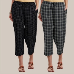 Combo of 2 Cotton Women Culottes Black and Black-39518