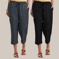 Combo of 2 Cotton Women Culottes Black and Black-39523
