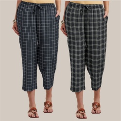 Combo of 2 Cotton Women Culottes Black and Black-39604