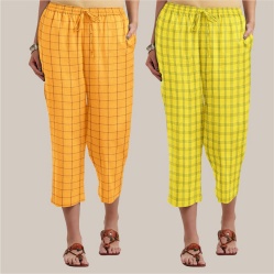 Combo of 2 Cotton Women Culottes Yellow and Yellow-39572