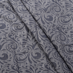 Gray and Black Floral Design Cotton Handloom Fabric-40196