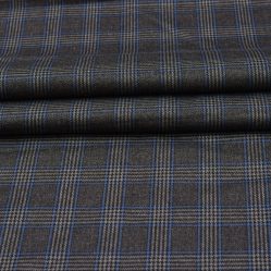 Wool Blazer Fabric (2 Meter)-Gray Black Checks-90746