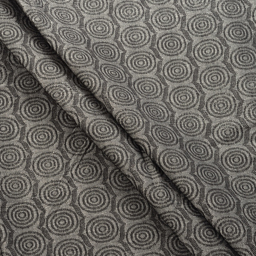 Gray and Black Circular Design Handloom Jacquard Fabric-40149