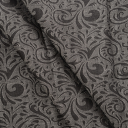 Gray and Black Floral Pattern Cotton Handloom Jacquard Fabric-40145