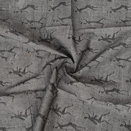 Gray and Black Handloom Cotton Jacquard Fabric-40152
