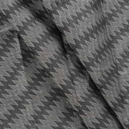 Gray and Black Zig Zag Design Cotton Handloom Jacquard Fabric-40148