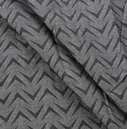 Gray and Black Zig Zag Pattern Cotton Handloom Jacquard Fabric-40144