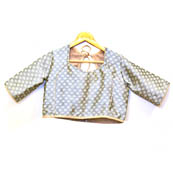 Gray and Golden Flower Silk Brocade Blouse-30086