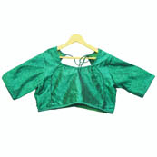 Green Floral Silk Brocade Blouse-30114