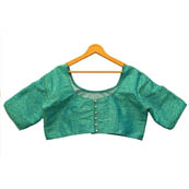 Green Leaf Silk Brocade Blouse-30127