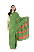 Green and Red Cotton shibori Print Saree-20135