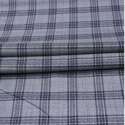 Wool Blazer Fabric (2 Meter)-Light Gray Blue Checks-90735